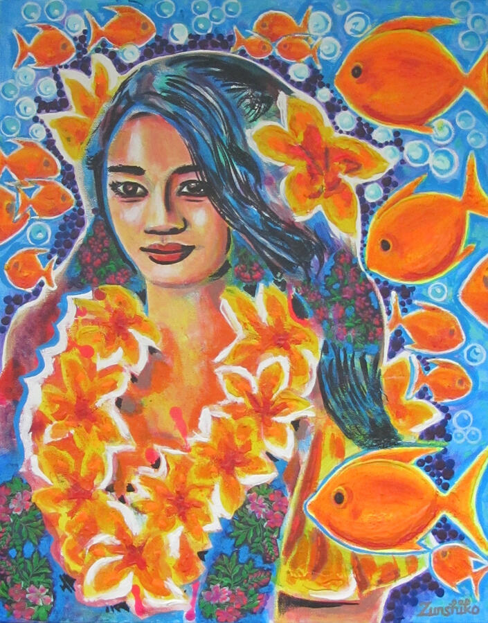 River of Life – Hawaii (acrylic painting with mixed media, on canvas) River of Life – series