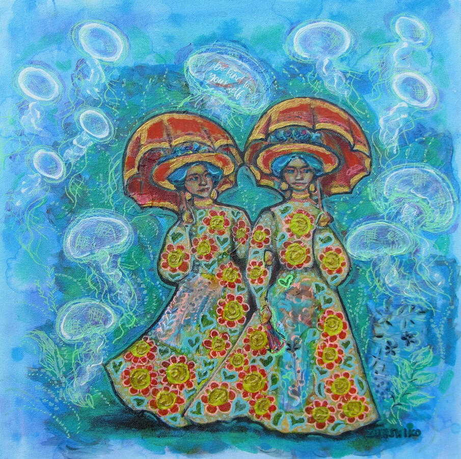 Ladies with Sun Umbrellas Ladies from the Victorian Era – series