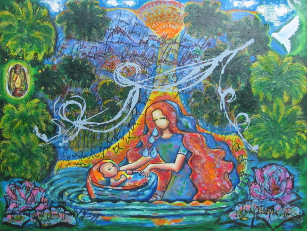 Wind of Change – Moses (acrylic painting on canvas) Wind of Change - Bible – series